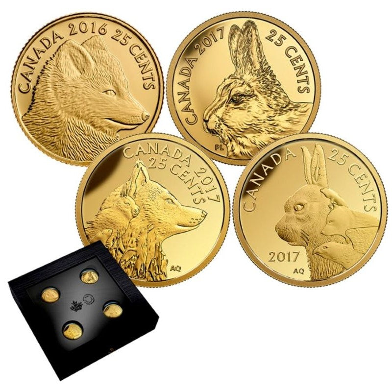 Pure Gold 4 Coin Set - Predator Vs. Prey