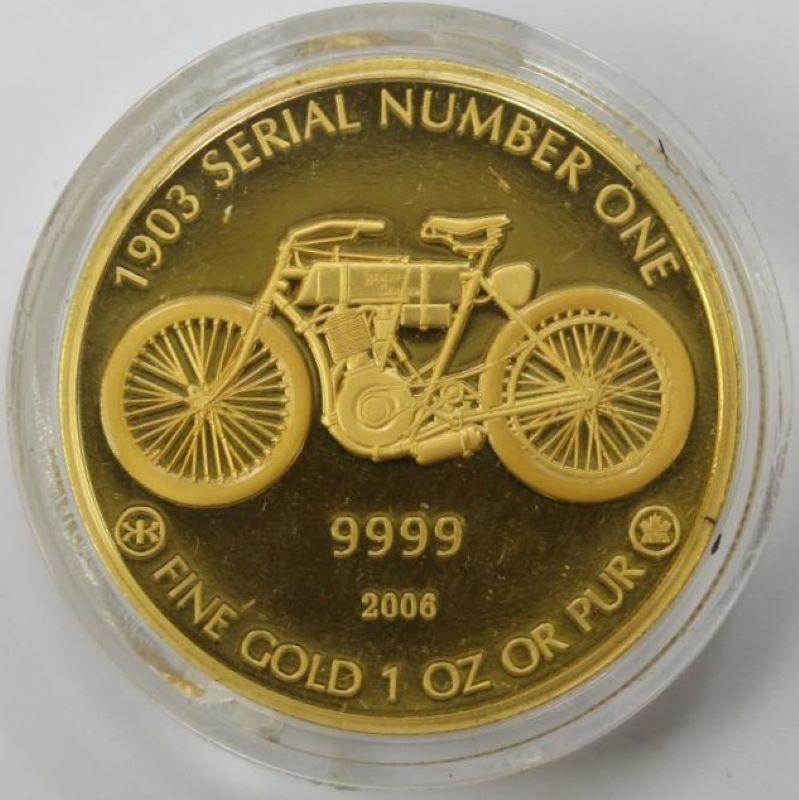 Pure Gold Coin - Harley Davidson 1903 Serial Number One