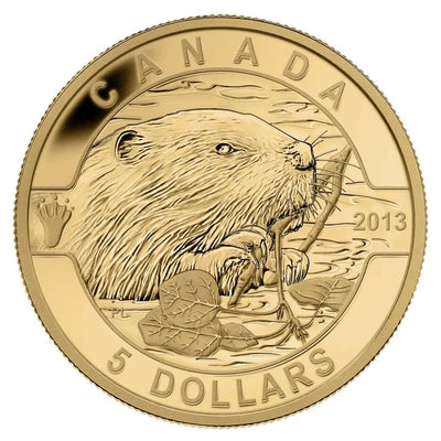 Pure Gold 5 Coin Set - O Canada: Wildlife Beaver Reverse