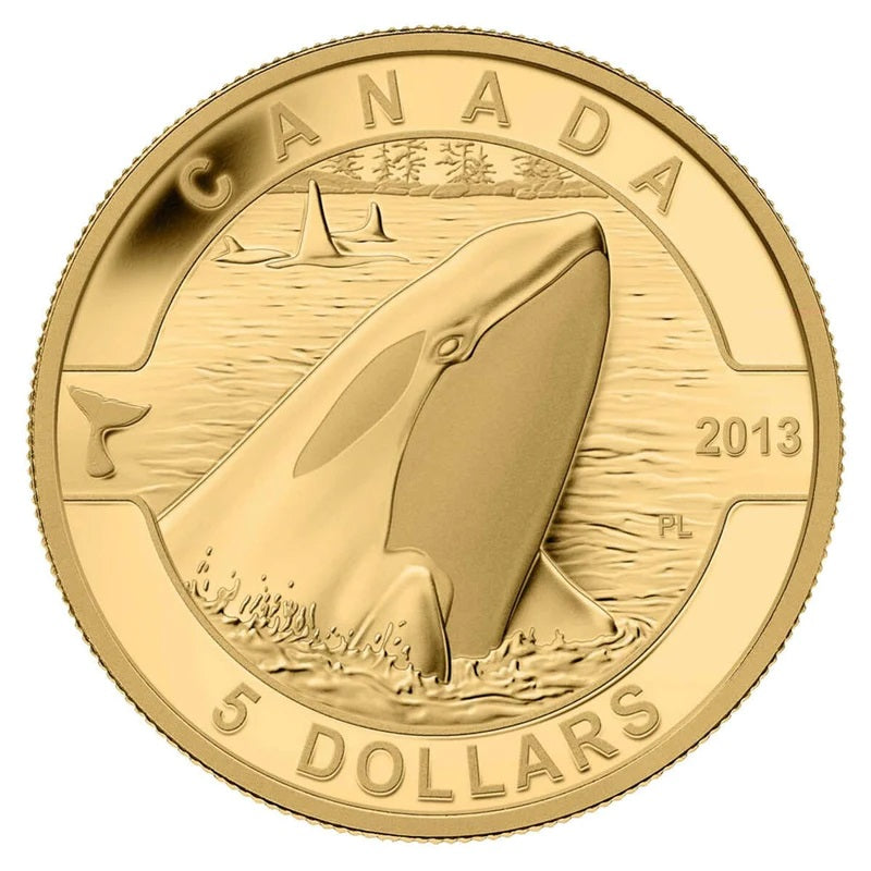 Pure Gold 5 Coin Set - O Canada: Wildlife Orca Reverse