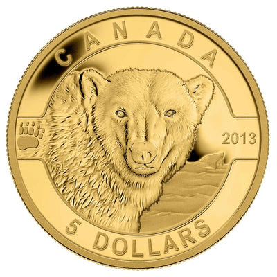 Pure Gold 5 Coin Set - O Canada: Wildlife Polar Bear Reverse