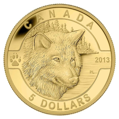 Pure Gold 5 Coin Set - O Canada: Wildlife Wolf Reverse