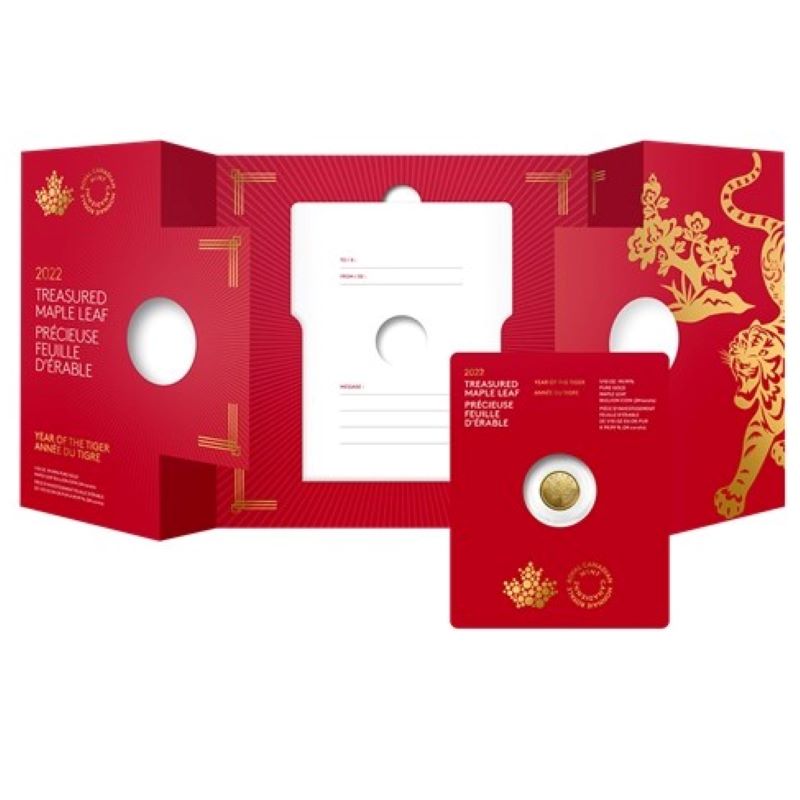 Pure Gold Coin - Treasured Maple Leaf: Year of the Tiger Packaging