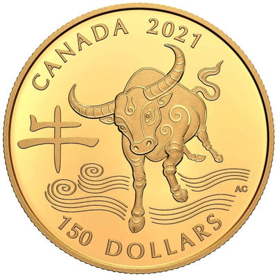 18k Gold Coin - Year of the Ox Reverse