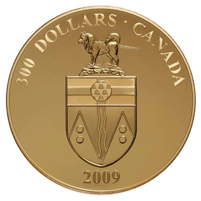 14k Gold Coin - Yukon Coat of Arms Reverse