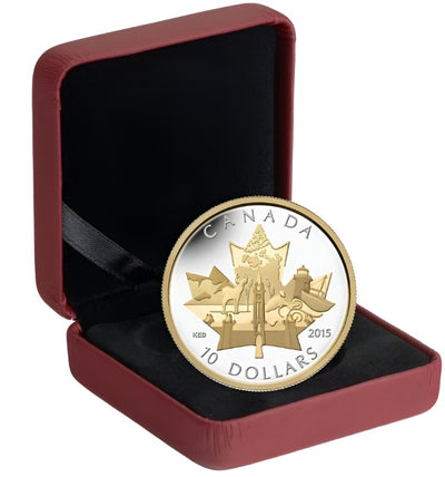 Fine Silver Gold Plated Coin - Celebrating Canada Packaging