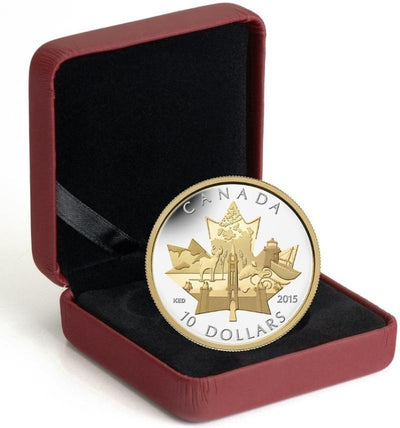 Fine Silver Gold Plated Coin - Celebrating Canada Packaging