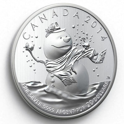 Fine Silver 20 Coin Set with Colour - 2011-2015 $20 for $20 Collector Set: Snowman Reverse
