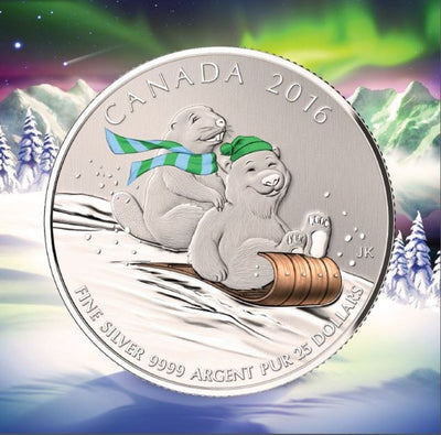 Fine Silver 20 Coin Set with Colour - 2011-2015 $20 for $20 Collector Set: Winter Fun Packaging