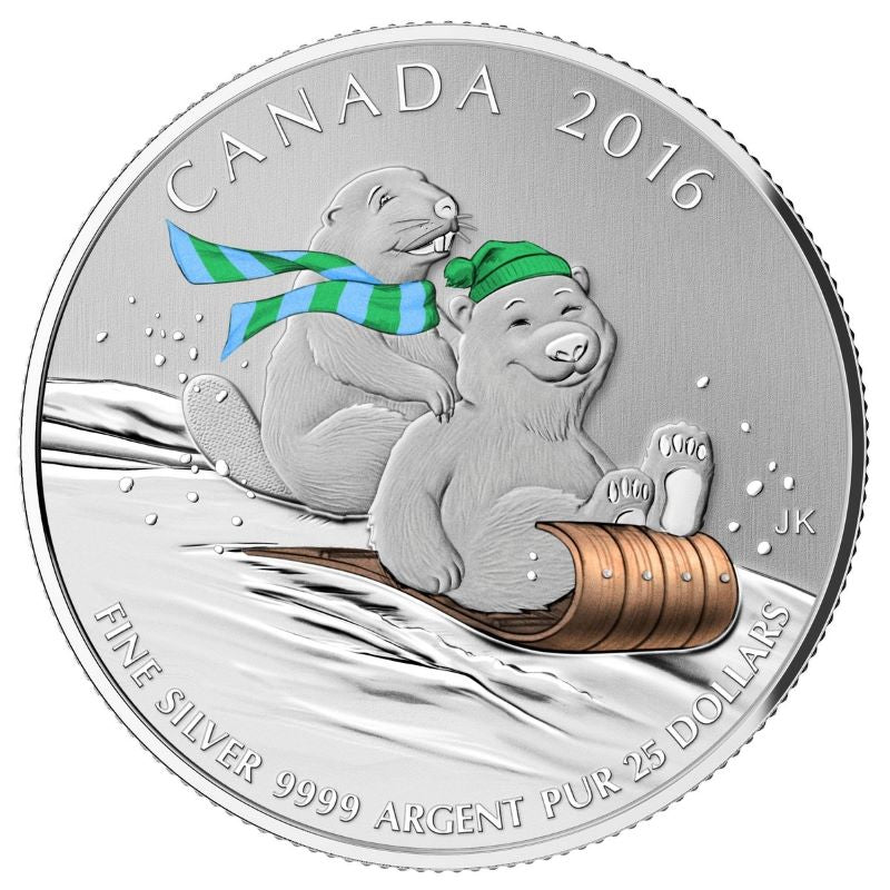 Fine Silver 20 Coin Set with Colour - 2011-2015 $20 for $20 Collector Set: Winter Fun Reverse