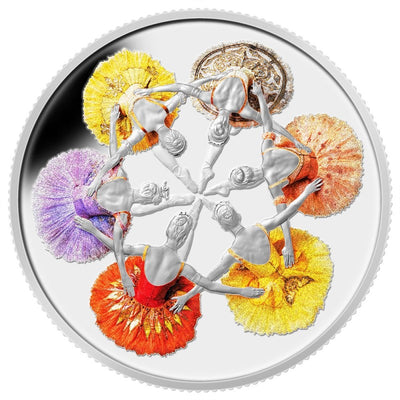 Fine Silver Coin with Colour - 75th Anniversary of the Royal Winnipeg Ballet Reverse
