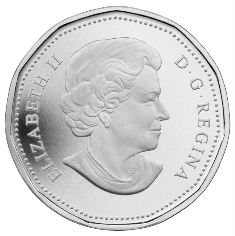 Fine Silver Coin with Colour - Lucky Loonie Obverse