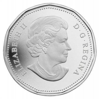 Fine Silver Coin - 25th Anniversary of the Loonie Obverse