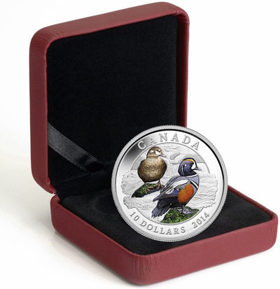 Fine Silver Coin with Colour - Harlequin Duck Packaging