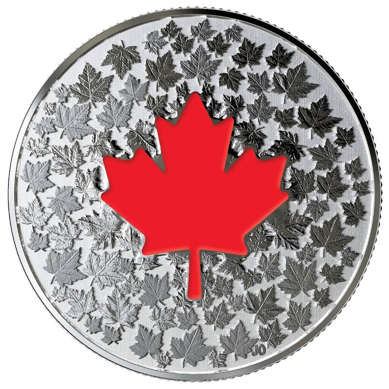 Fine Silver Glow In The Dark Coin with Colour - Hearts Aglow Reverse