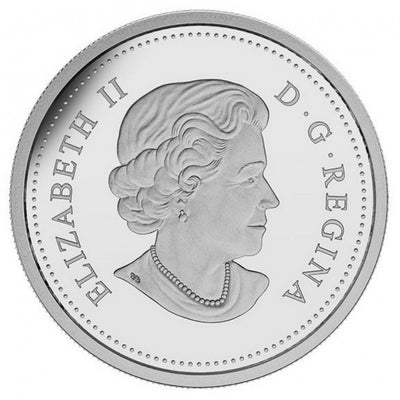 Fine Silver Coin with Colour - 50th Anniversary of the Canadian Flag Obverse