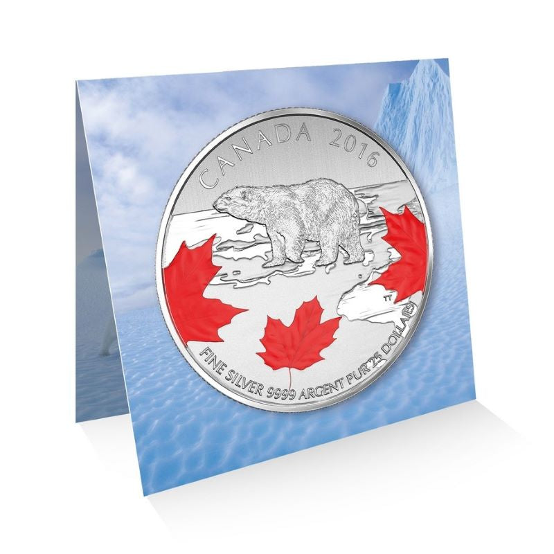 Fine Silver Coin with Colour - True North Packaging