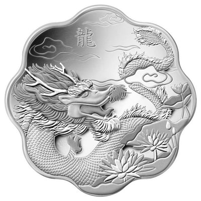 Fine Silver Coin - Lunar Lotus: Year of the Dragon Reverse
