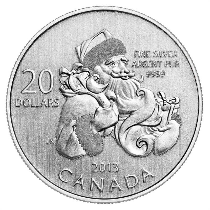 Fine Silver 20 Coin Set with Colour - 2011-2015 $20 for $20 Collector Set: Santa Reverse