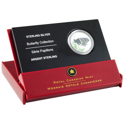 Sterling Silver Coin with Colour - Short-tailed Swallowtail Butterfly Packaging