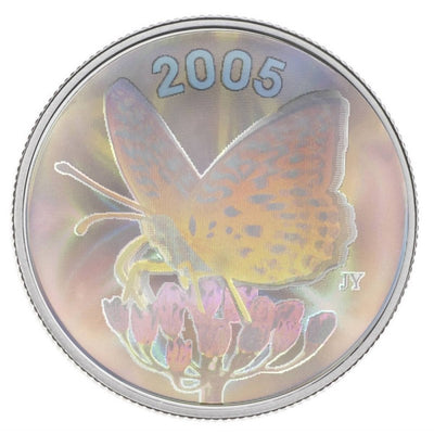 Sterling Silver Hologram Coin - Great Spangled Fritillary Butterfly Reverse