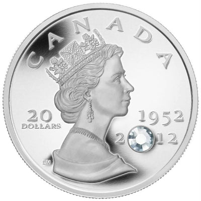 Fine Silver Coin with Swarovski Crystal - The Queen's Diamond Jubilee Reverse