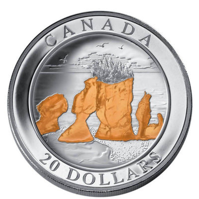 Fine Silver Coin with Gold Plating - Natural Wonders: The Hopewell Rocks Reverse