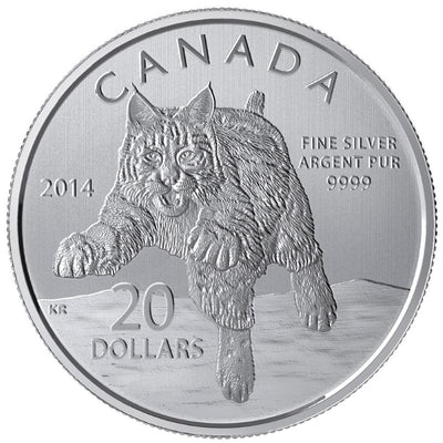 Fine Silver 20 Coin Set with Colour - 2011-2015 $20 for $20 Collector Set: Bobcat Reverse