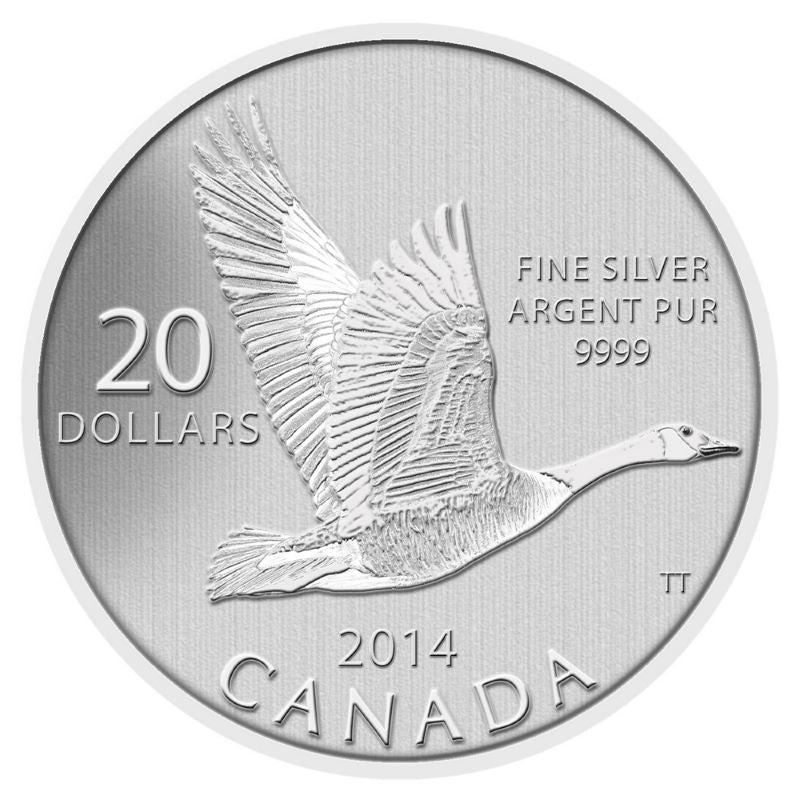 Fine Silver 20 Coin Set with Colour - 2011-2015 $20 for $20 Collector Set: Canada Goose Reverse