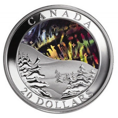 Fine Silver Hologram Coin - Northern Lights Reverse