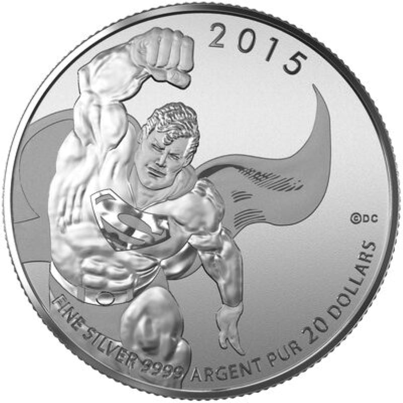 Fine Silver 20 Coin Set with Colour - 2011-2015 $20 for $20 Collector Set: Superman Reverse