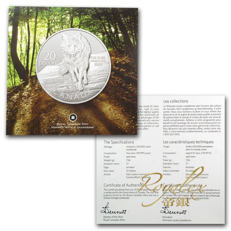 Fine Silver Coin - Wolf Packaging