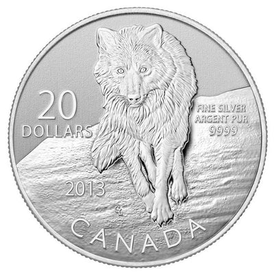 Fine Silver 20 Coin Set with Colour - 2011-2015 $20 for $20 Collector Set: Wolf Reverse