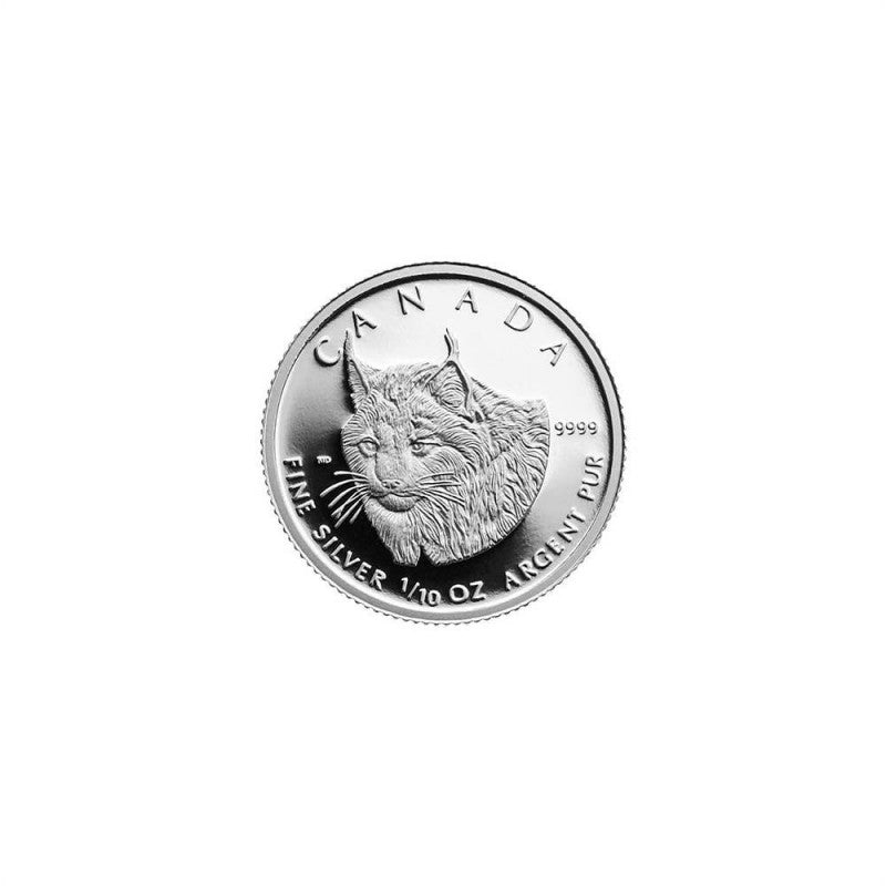 Fine Silver 4 Coin Set - Canadian Lynx Fractional Silver Maple Leaf Set: Tenth Ounce Reverse