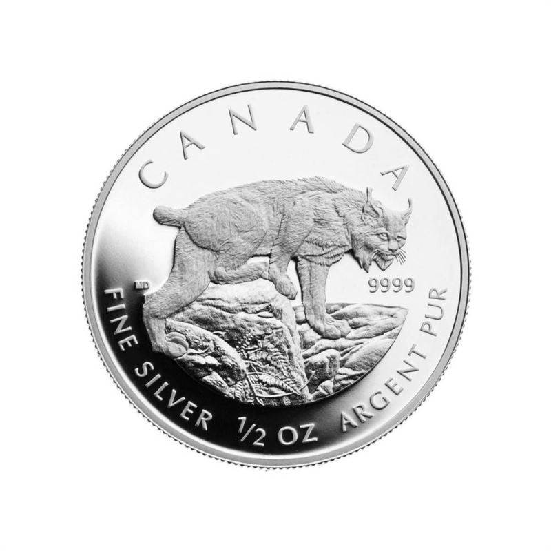 Fine Silver 4 Coin Set - Canadian Lynx Fractional Silver Maple Leaf Set: Half Ounce Reverse