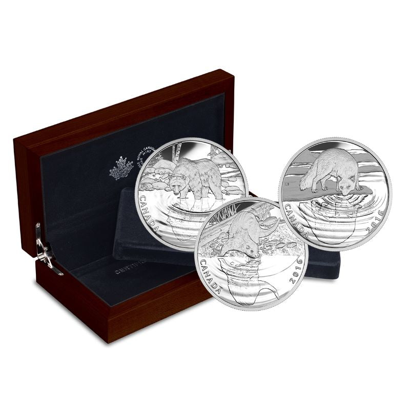 Fine Silver 3 Coin Set - Reflections of Wildlife