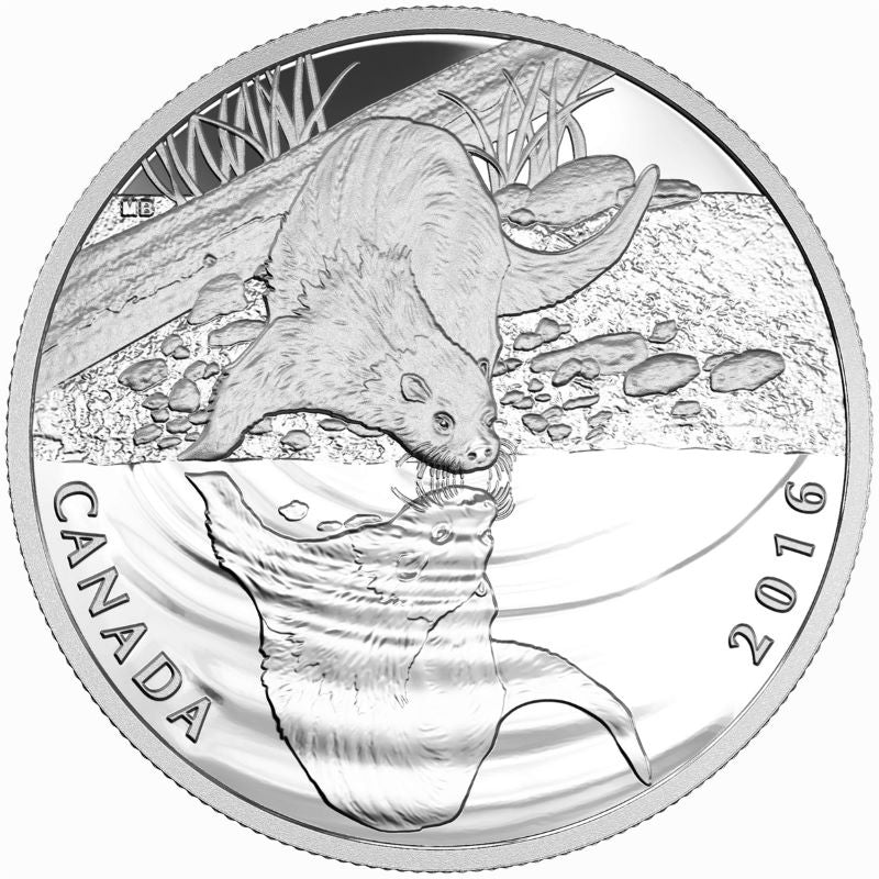 Fine Silver 3 Coin Set - Reflections of Wildlife: Otter Reverse