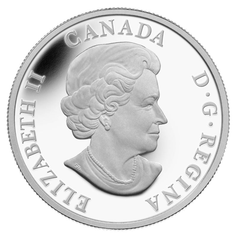 Fine Silver Coin with Colour - The Caribou Obverse