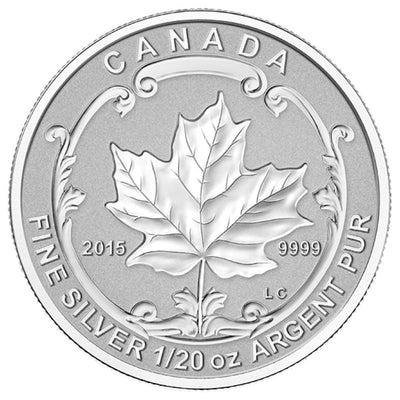 Fine Silver 5 Coin Set with Colour - Silver Maple Leaf Fractional Set Reverse