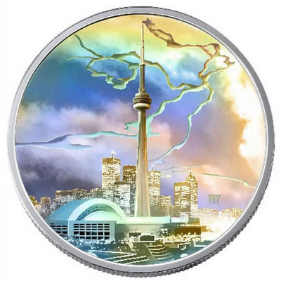 Fine Silver Hologram Coin - Architectural Treasures: CN Tower Reverse
