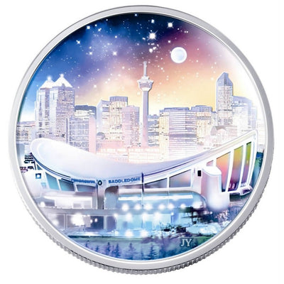 Fine Silver Hologram Coin - Architectural Treasures: Pengrowth Saddledome Reverse