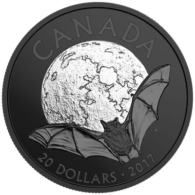 Fine Silver Coin with Colour - Nocturnal By Nature: The Little Brown Bat Reverse