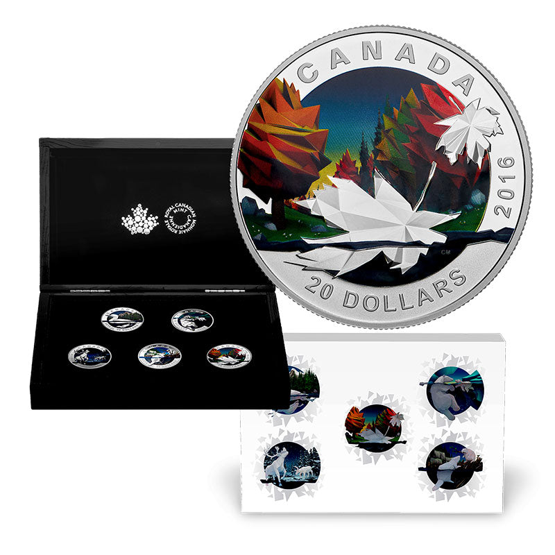 Fine Silver Coin Set with Colour - Geometry In Art Packaging