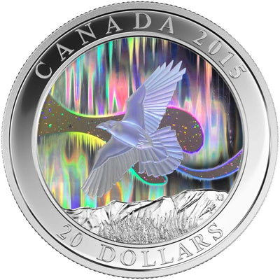 Fine Silver Hologram Coin - A Story of the Northern Lights: The Raven Reverse