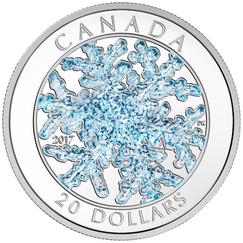 Fine Silver Coin with Colour - Snowflake Reverse