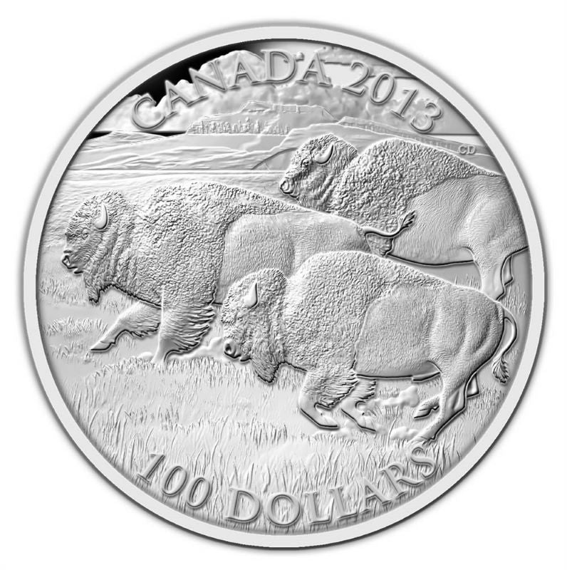 Fine Silver Coin - Bison Stampede Reverse