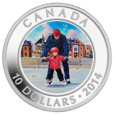 Fine Silver Coin with Colour - Skating In Canada Reverse