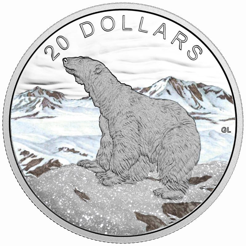 Fine Silver Coin with Colour - Glistening North: The Polar Bear Reverse
