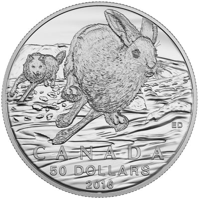 Fine Silver Coin - Snowshoe Hare Reverse