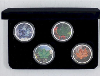 Fine Silver 4 Coin Set with Colour - Maple Leaf Four Seasons Edition